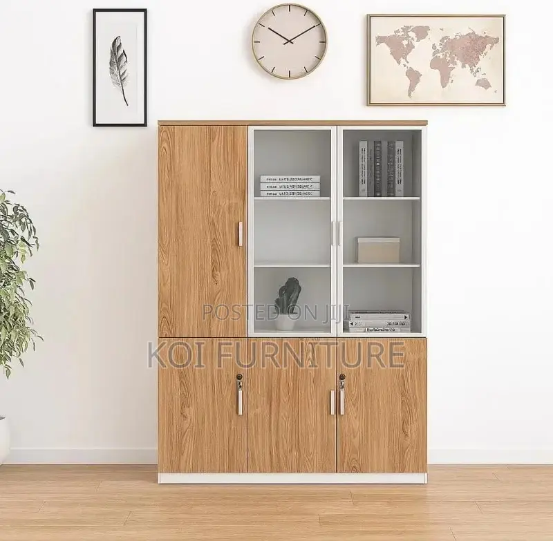 Office Cabiet; Six Doors Brown Modern Home Office Store Cabinet