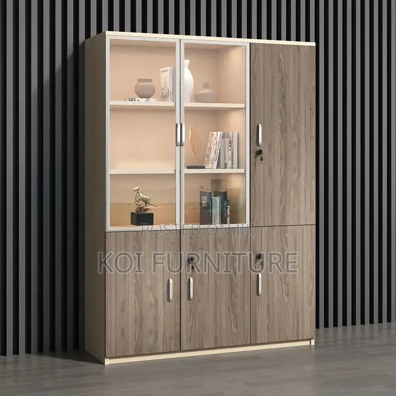 Office Cabiet; Six Doors Brown Modern Home Office Store Cabinet