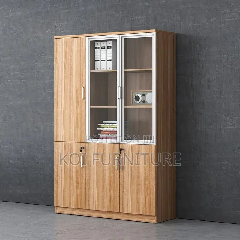 Office Cabiet; Six Doors Brown Modern Home Office Store Cabinet