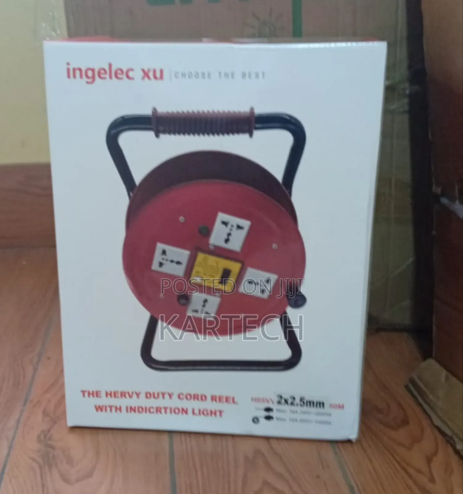 Ingelec Xu 50m 2.5mm Portable Extension Power Cord Reel