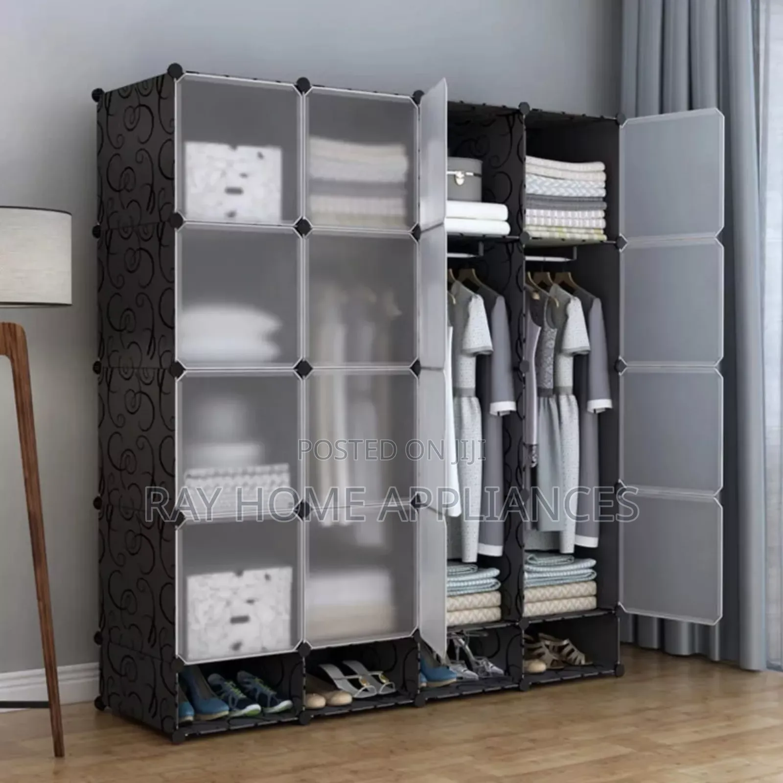 Portable 4- Column Plastic Wardrobes