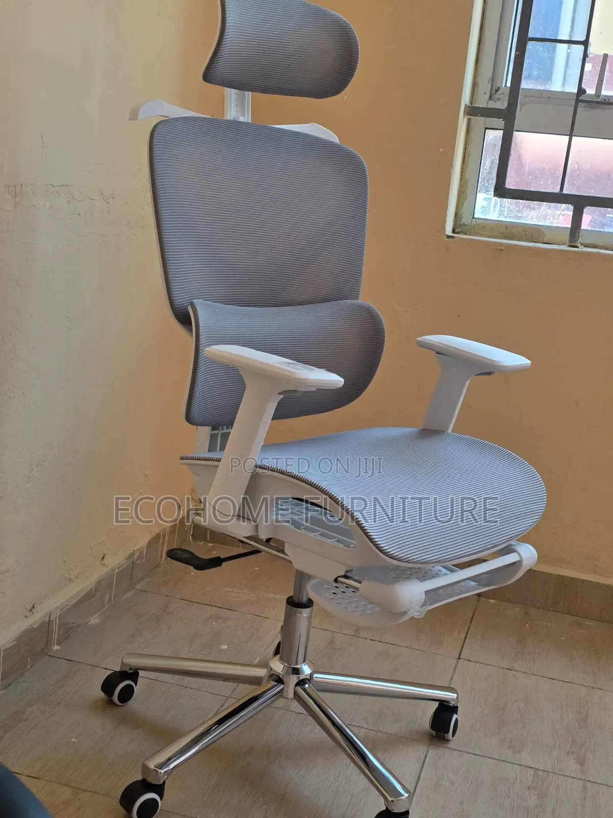 Orthopedic Office Chair Gray White