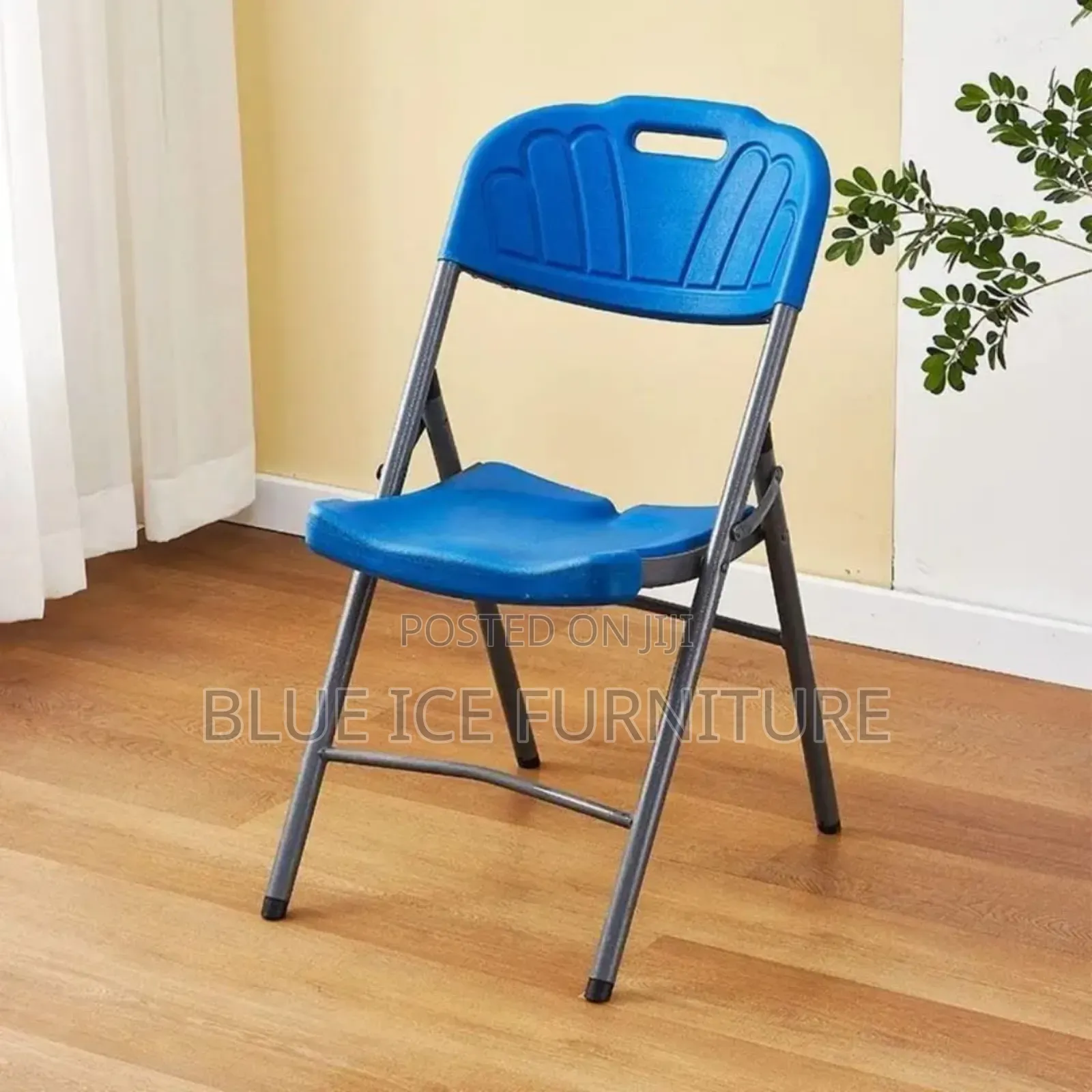 Blue Plastic Foldable Chair