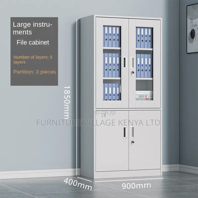 Office Cabinet; 2-door Metallic Filing Office Cabinet
