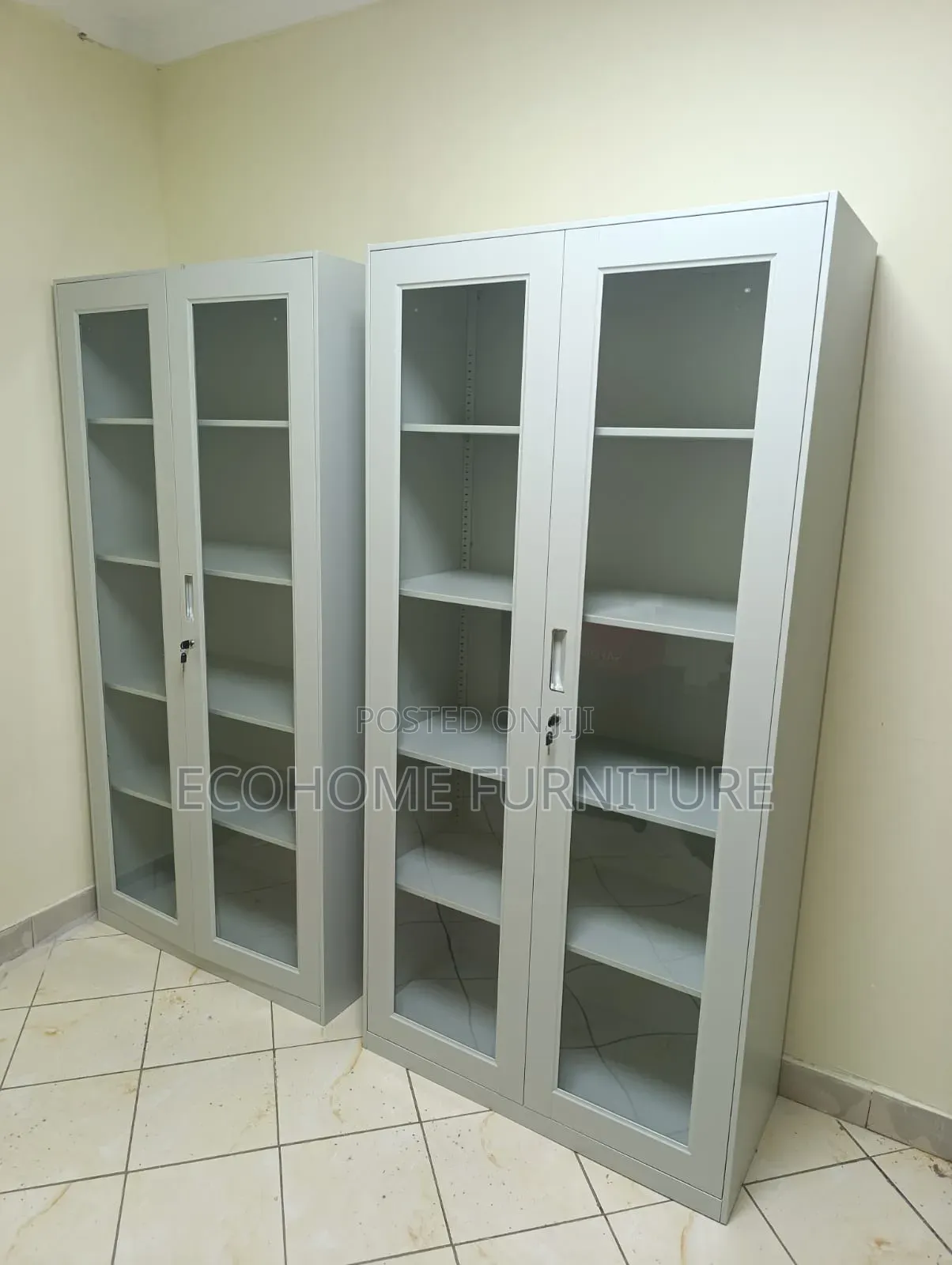 Metallic Office Filling Cabinet 2 Door With Full Glass
