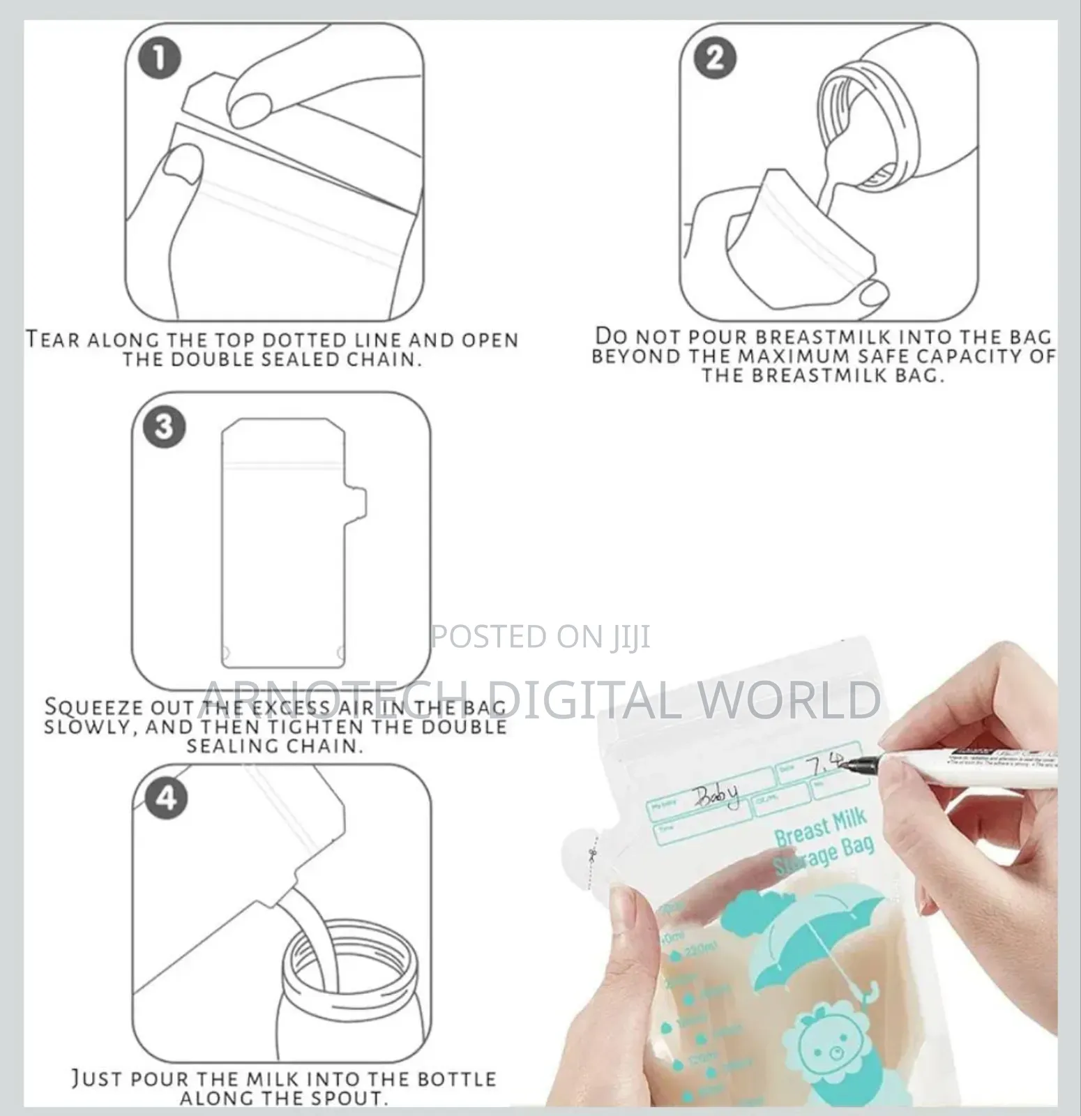 Breast Milk Storage Bags-30 Pieces Pack