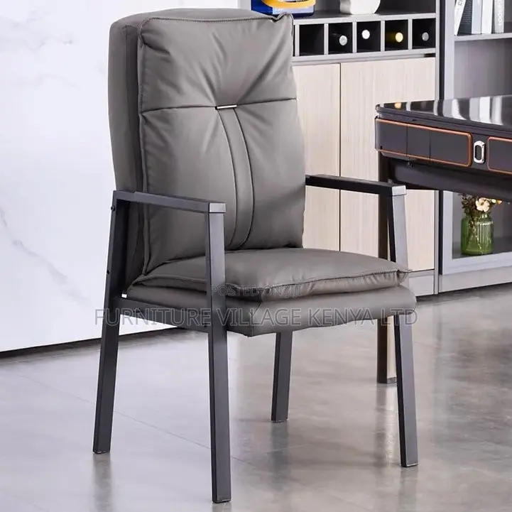 Office Chair; 4-leg Leather Conference Visitor Office Chairs