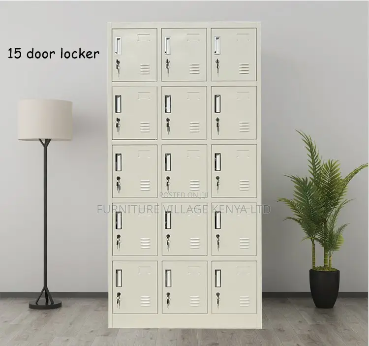 Office Cabinet; 15-locker Metallic Stuff Office Cabinet