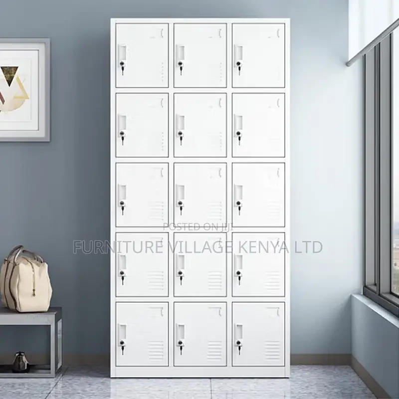 Office Cabinet; 15-locker Metallic Stuff Office Cabinet