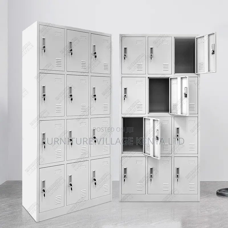 Office Cabinet; 15-locker Metallic Stuff Office Cabinet