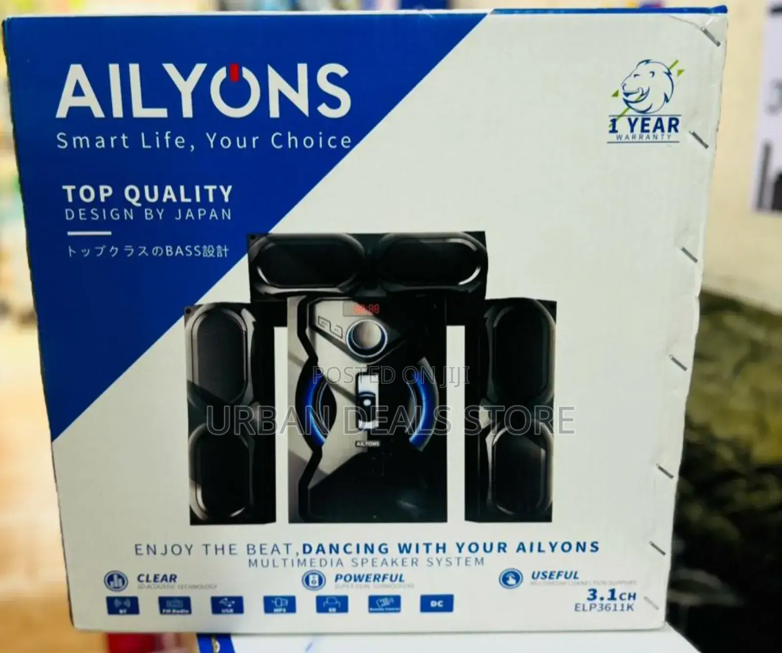 Ailyons 3.1ch Subwoofer Home Theatre Multi Media Bluetooth Speaker