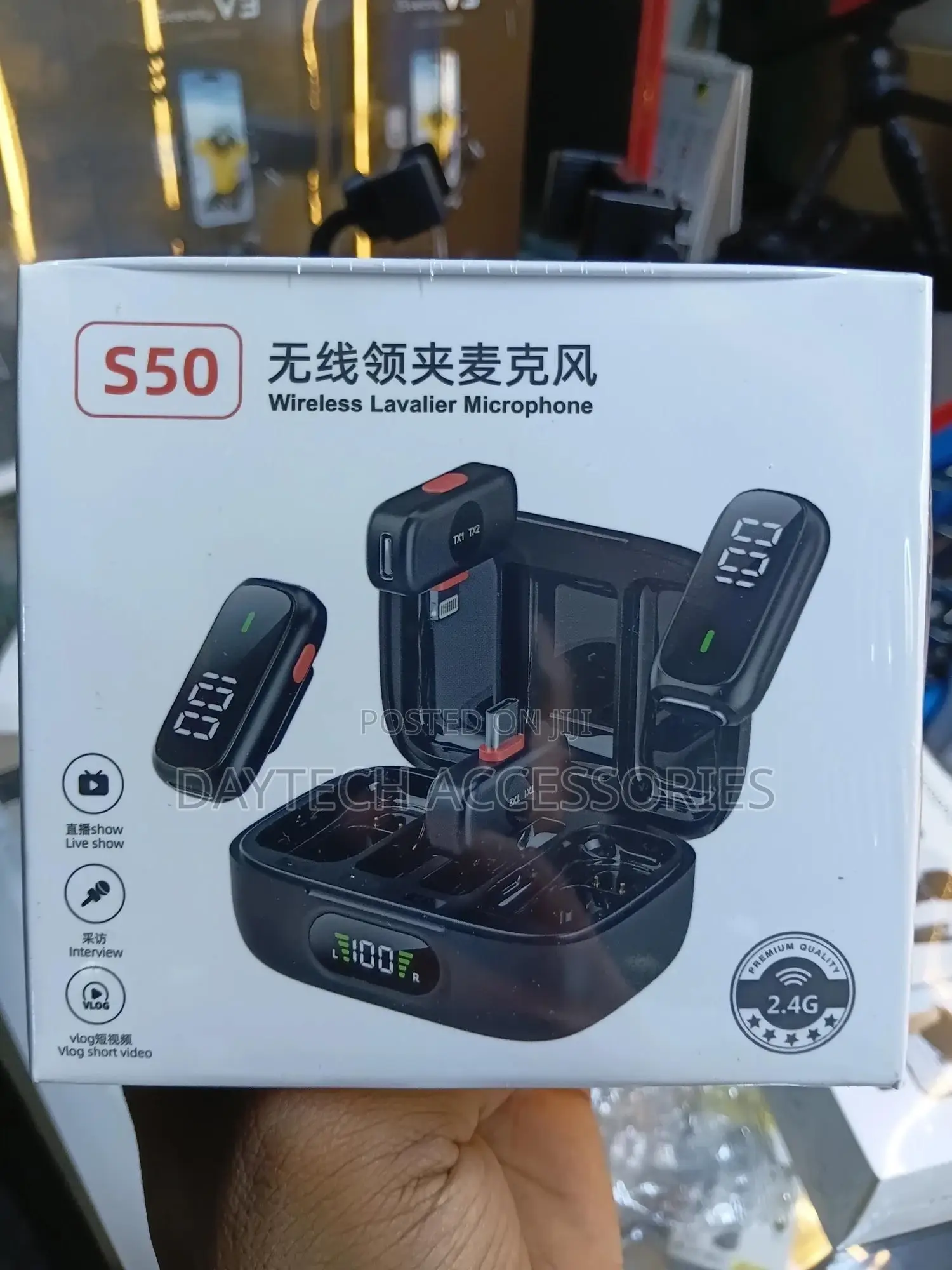 The S50 Wireless Lavalier Microphone Plug-and-Play System,