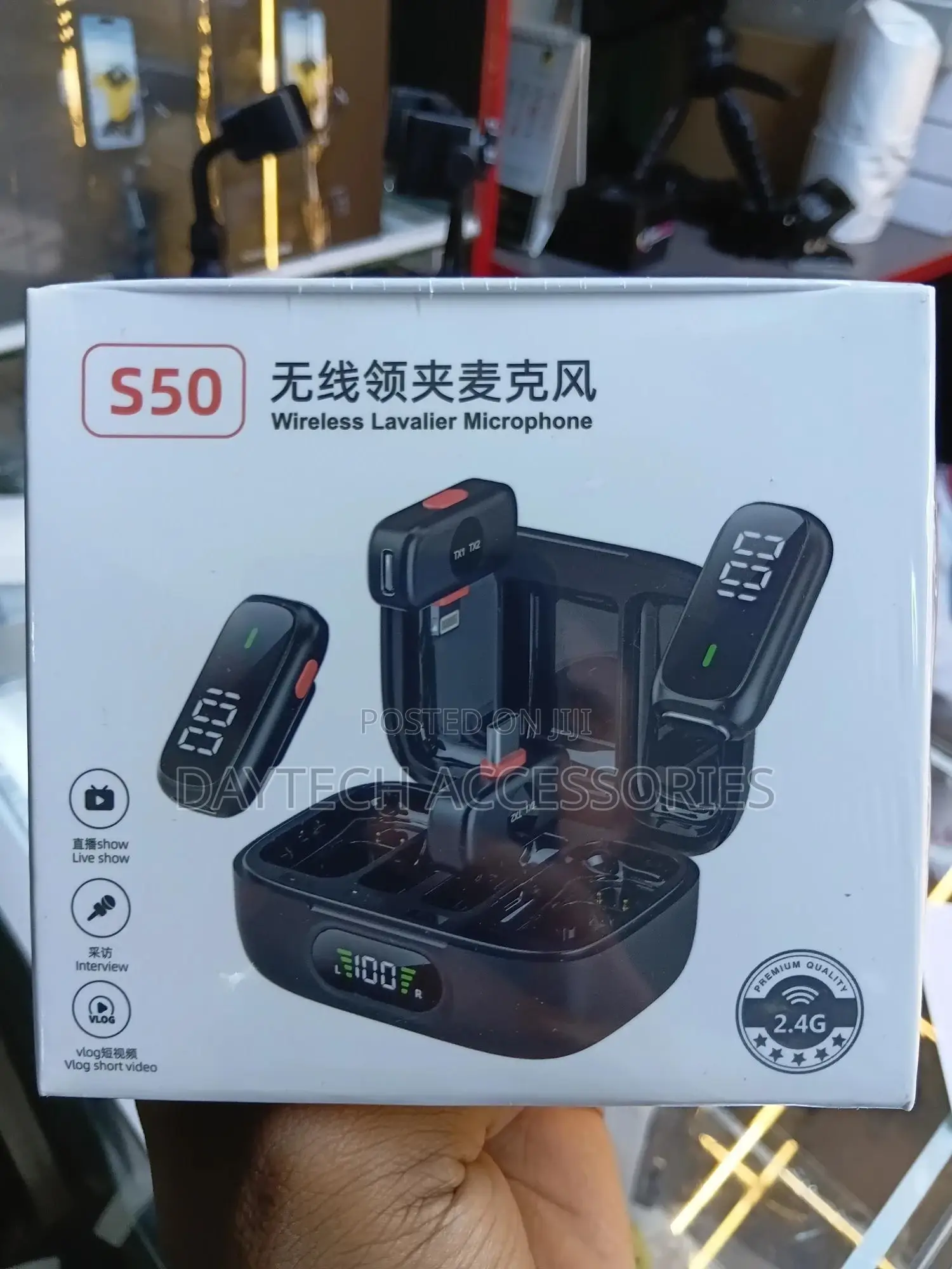 The S50 Wireless Lavalier Microphone Plug-and-Play System,