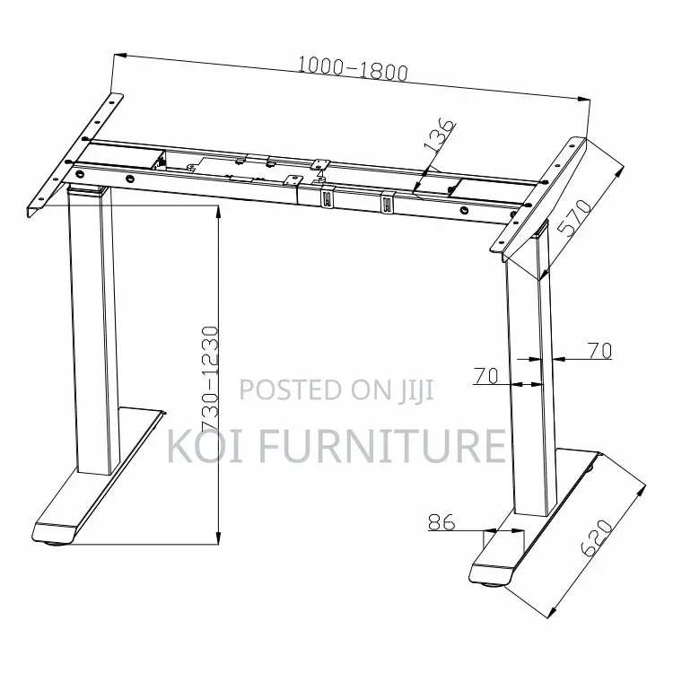 Office Desk; 1.2m Brown Electric Height Adjustable Height Desk