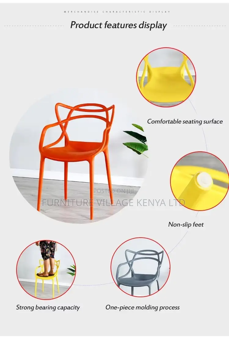 Dining Chair; Curved Back Plastic Dining Chair