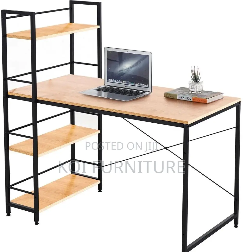 Office Desk; Modern Console Home Office Computer Desk With Shelves