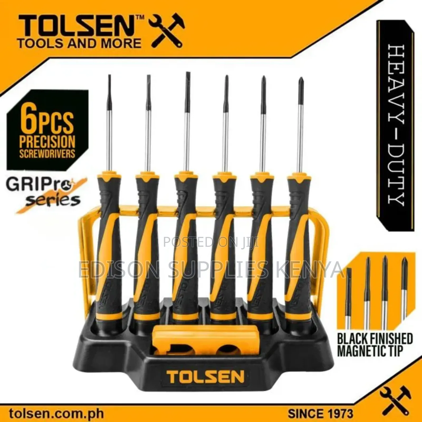 Tolsen 8pcs Precision Screwdriver Set W/ Reversible Plastic Case Stand