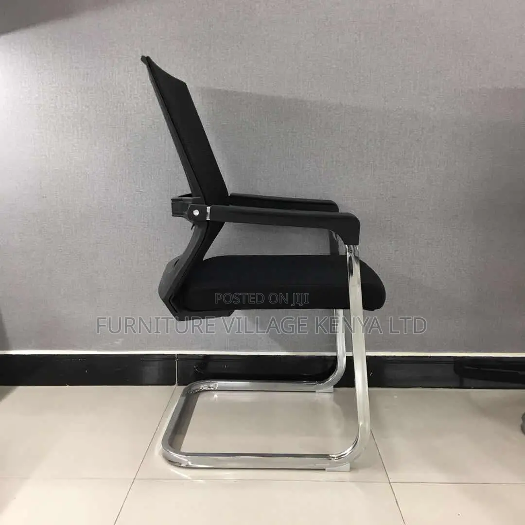Office Chair; Black Chrome Conference Office Chair