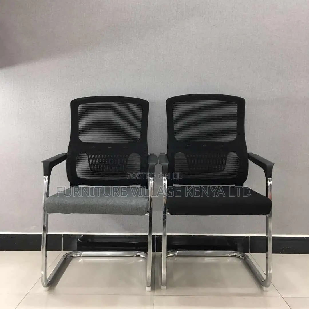 Office Chair; Black Chrome Conference Office Chair