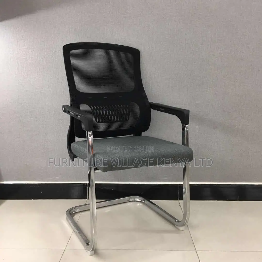 Office Chair; Black Chrome Conference Office Chair