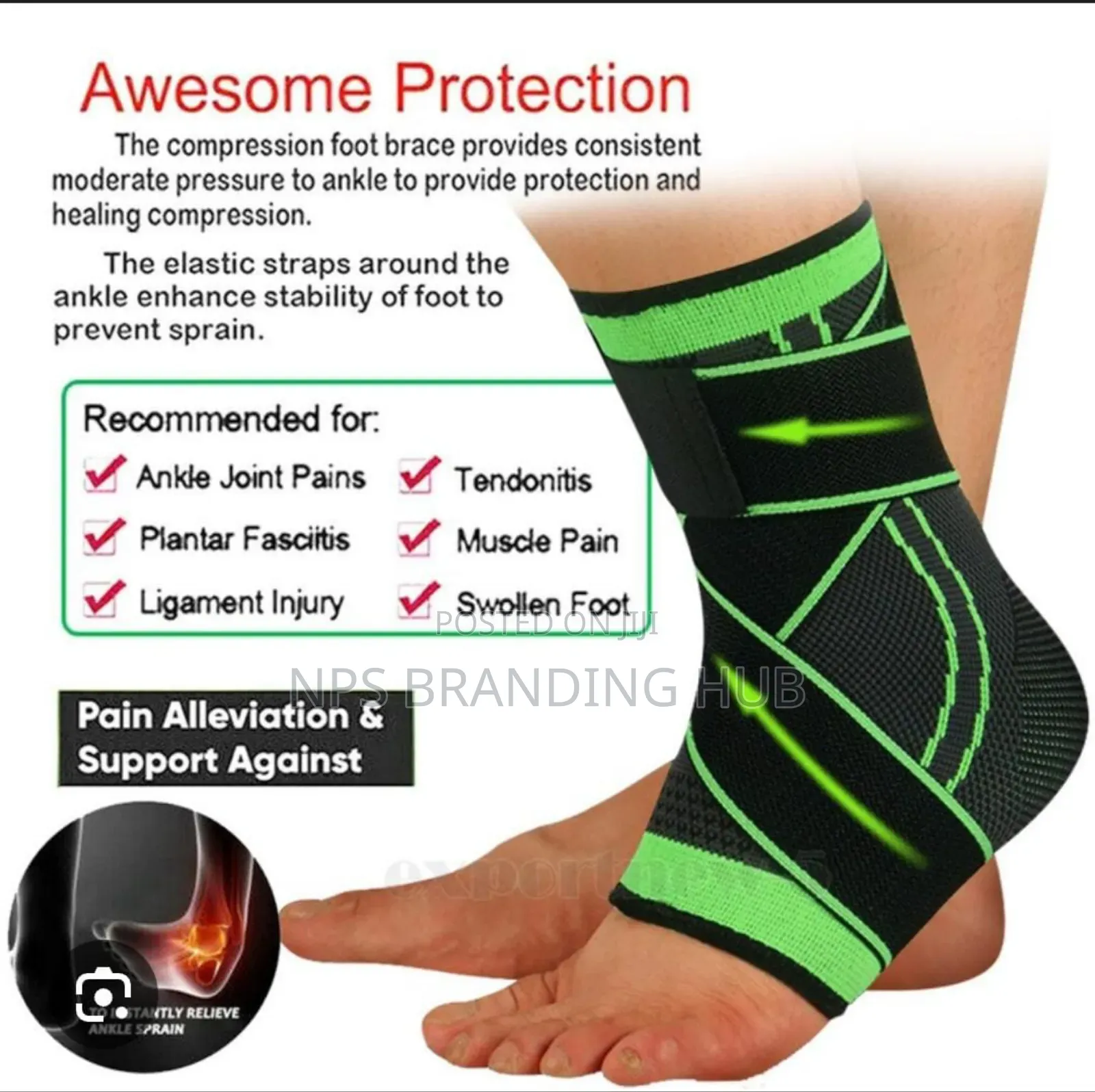 Heel Foot Ankle Support Wrap Zn