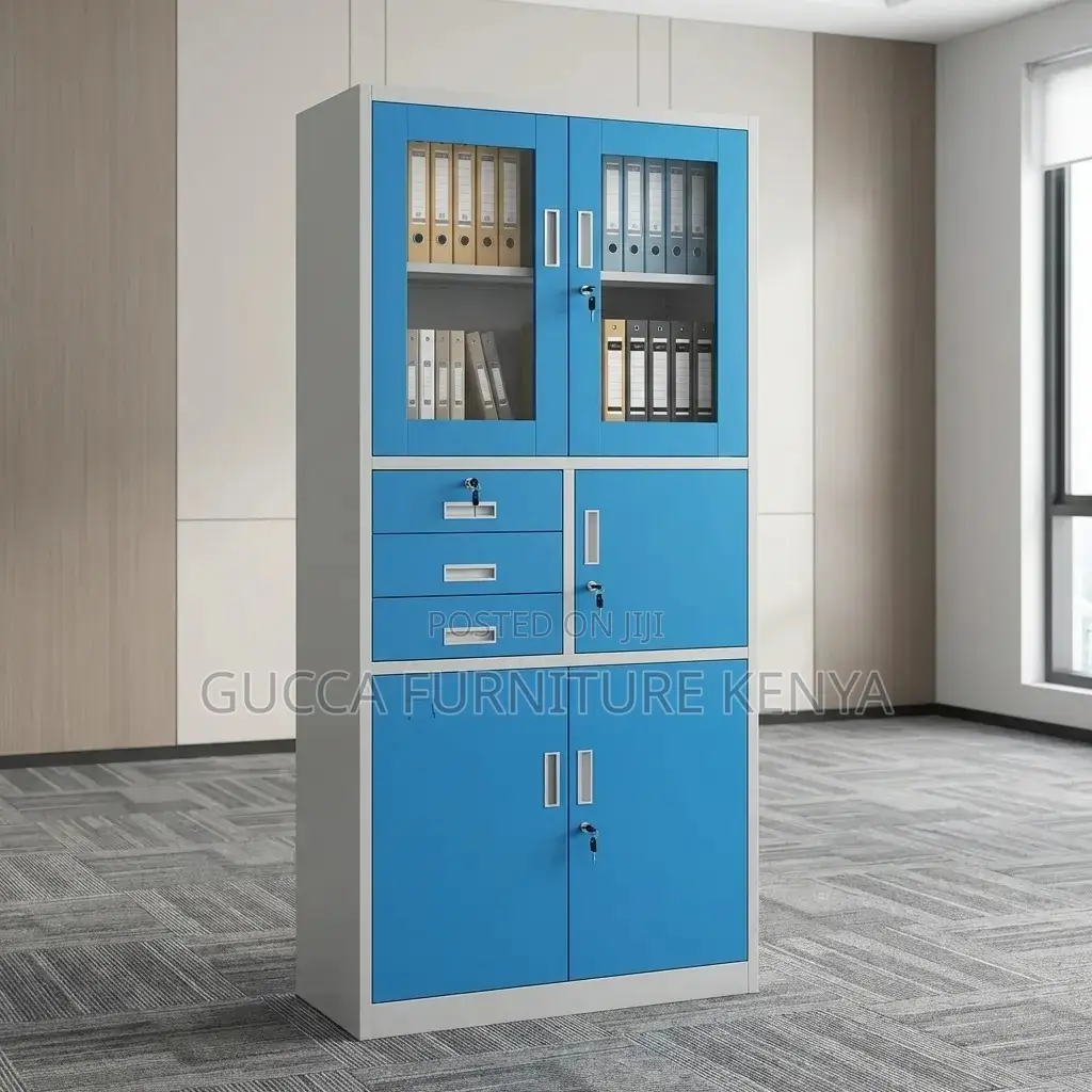 2-door Blue Steel Filling Cabinet With Safe