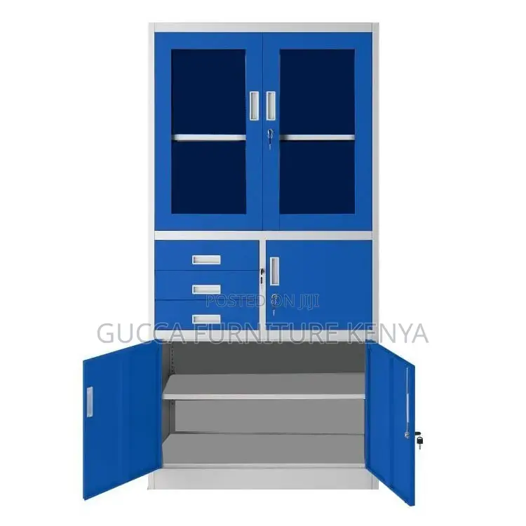 2-door Blue Steel Filling Cabinet With Safe