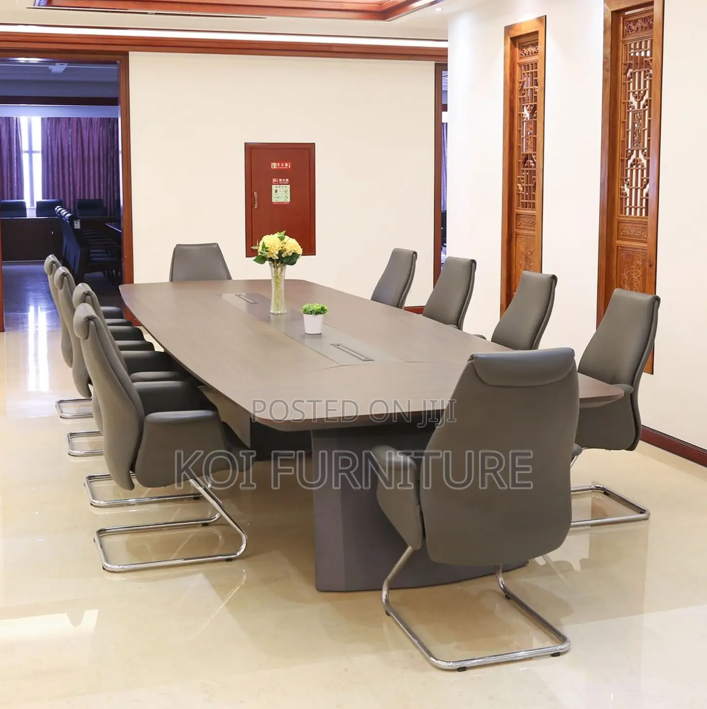 Boardroom Table; 300cm Grey Executive Boardroom Table