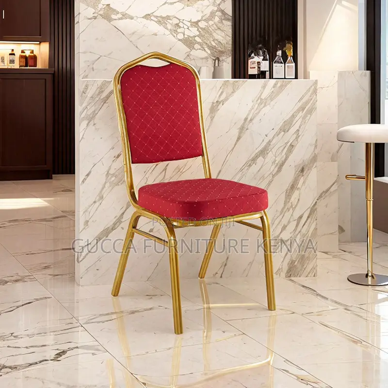 Armless Red Office Banquet Conference Chair