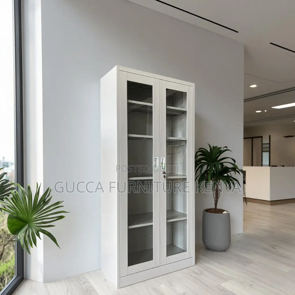 2-door Full Glass Front Office Filling Cabinet