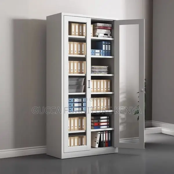2-door Full Glass Front Office Filling Cabinet