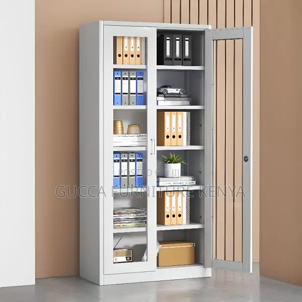 2-door Full Glass Front Office Filling Cabinet
