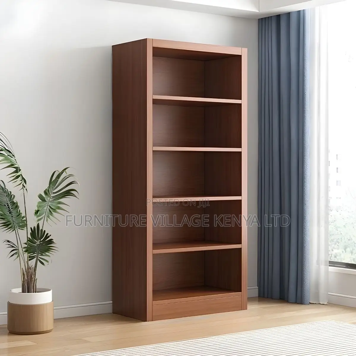 Office Bookccase; 5-tier Wooden Office Storage Bookcase