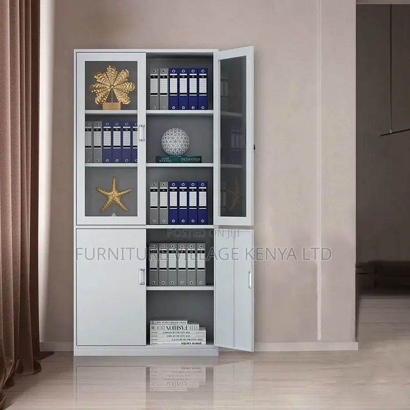 Office Cabinet ; 2-door Half-glass Office Storage Cabinet