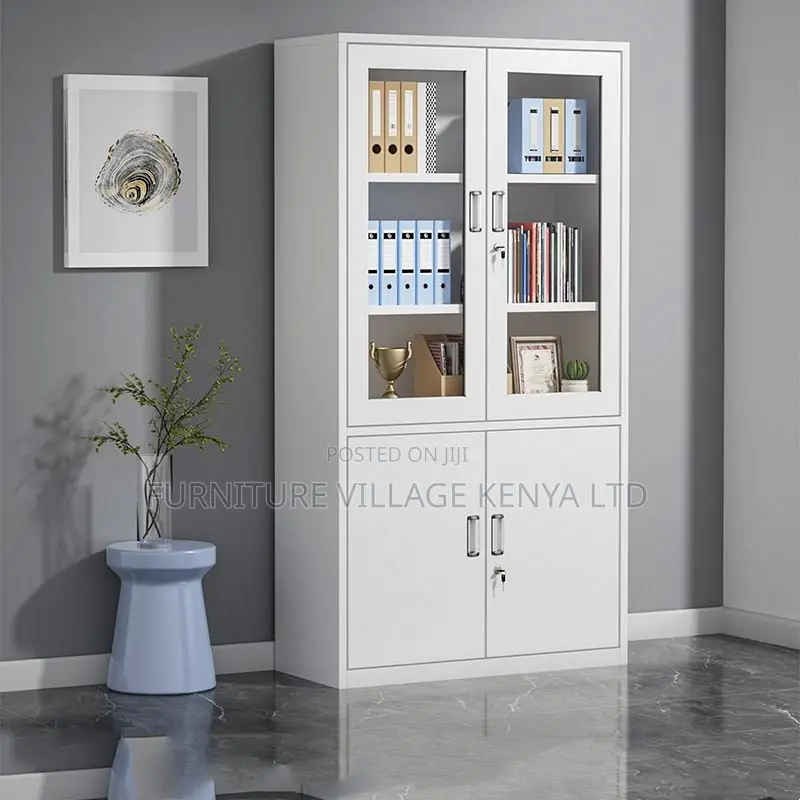 Office Cabinet ; 2-door Half-glass Office Storage Cabinet