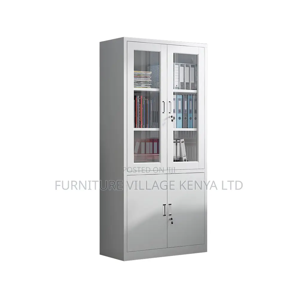 Office Cabinet ; 2-door Half-glass Office Storage Cabinet