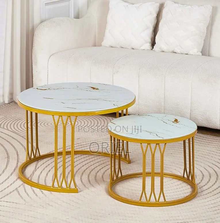 Coffee Table: Classic Marble Round Living Room Coffee Table