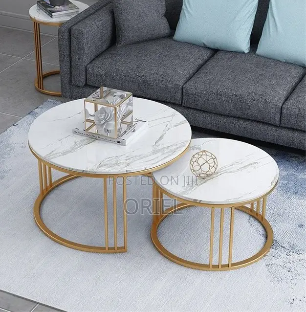 Coffee Table: Classic Marble Round Living Room Coffee Table