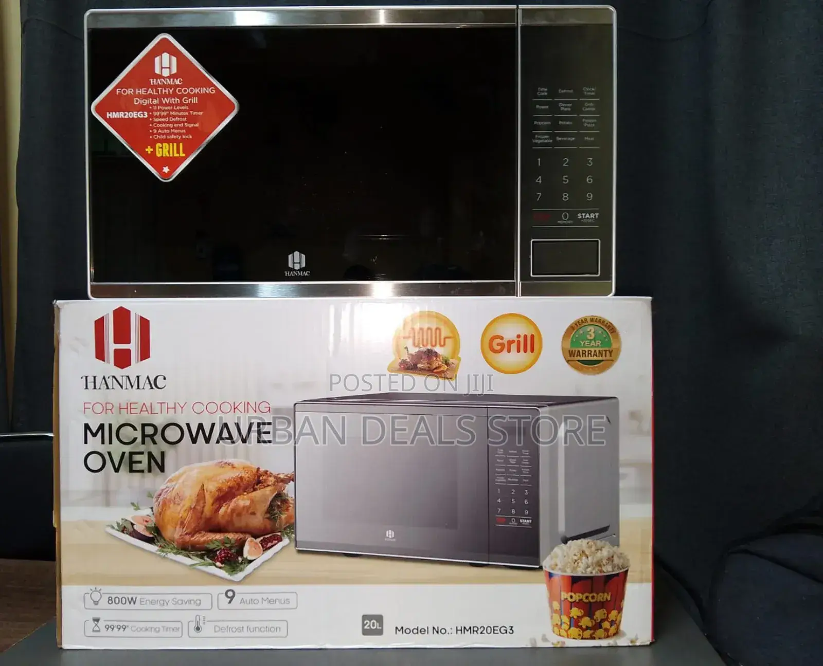 Silver Hanmac 20l Digital Plus Grill Microwave (3 Years Warranty)