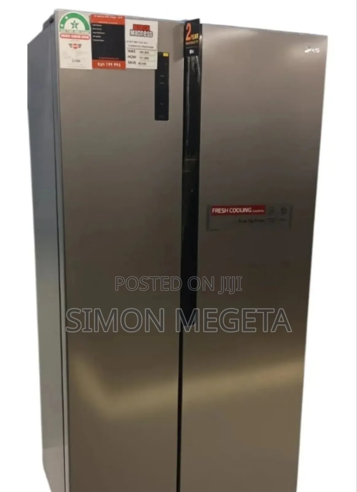 Lg 395l Double Door No Frost Fridge – Big, Silver, and Modern