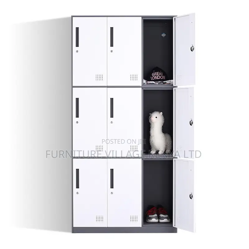 Office Cabinet; 9-locker Metallic Filing Office Cabinet