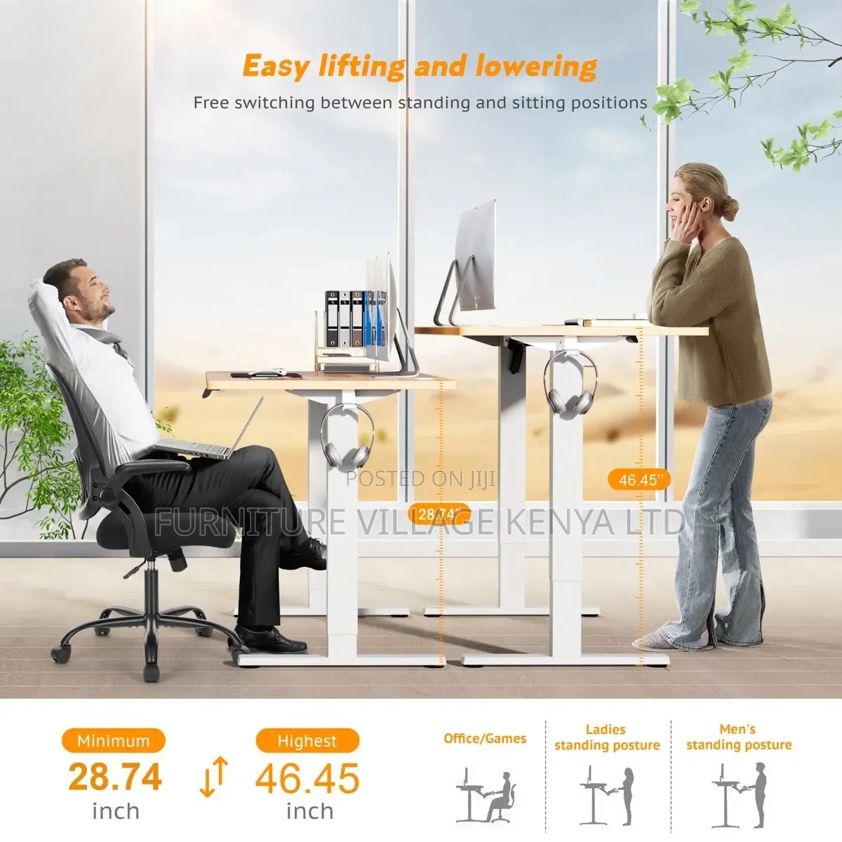 Office Desk; Electric Adjustable Height Office Desk