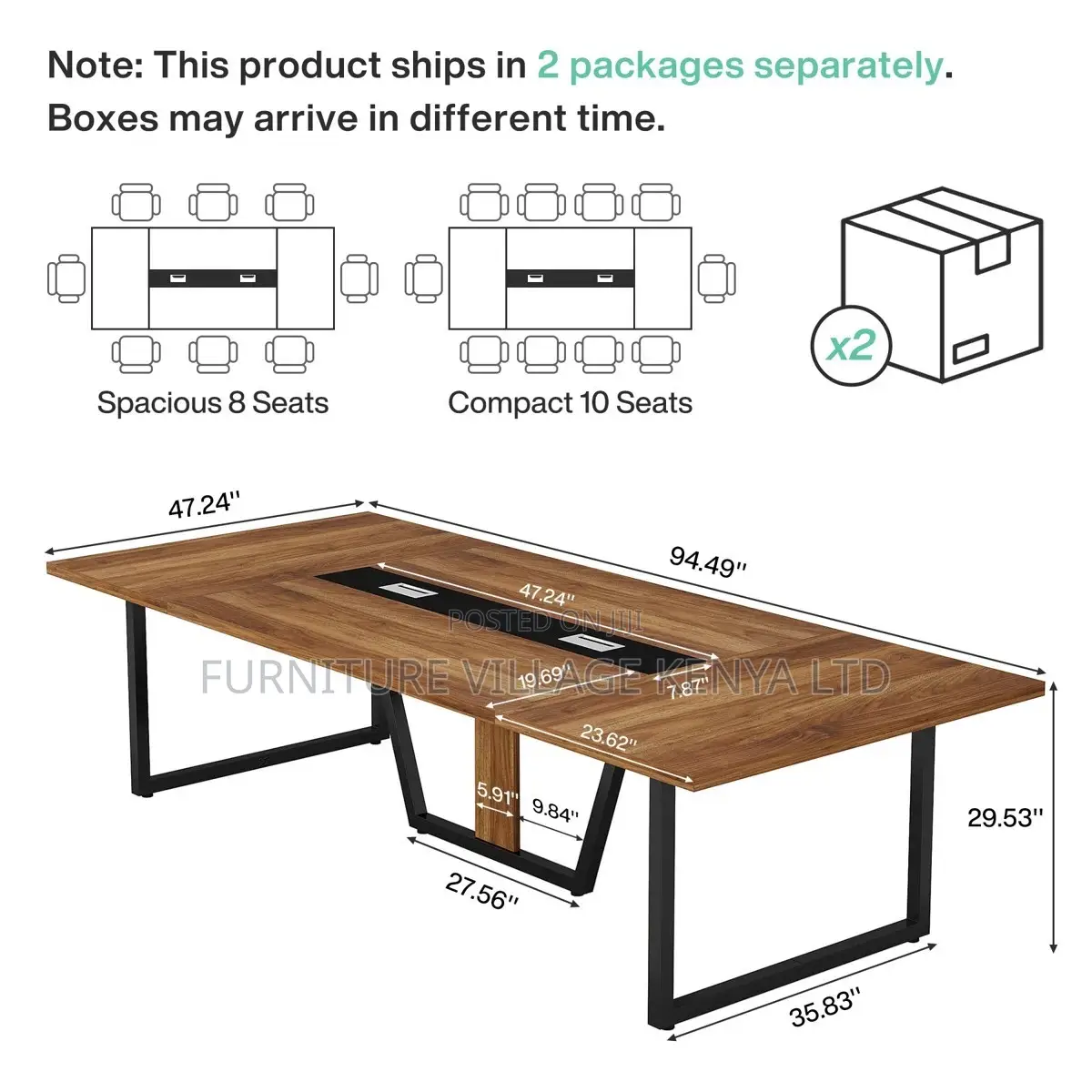 Boardroom Table; 2400mm Boardroom Office Table