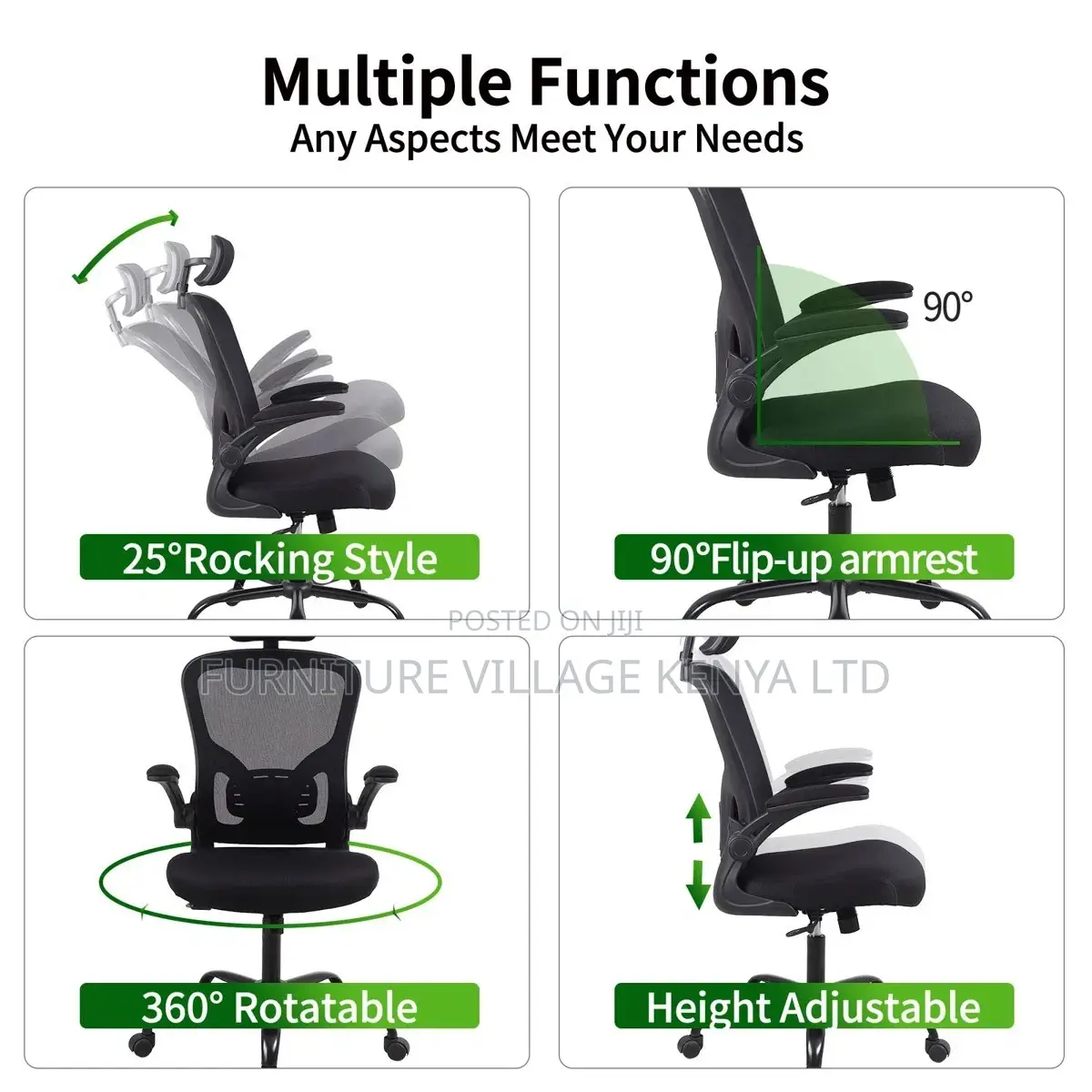 Office Chair; Ergonomic High Back Mesh Office Chair