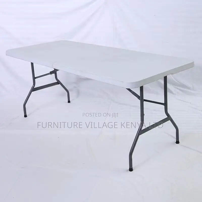 Foldable Table; Modern White Rectangular Folding Plastic Table