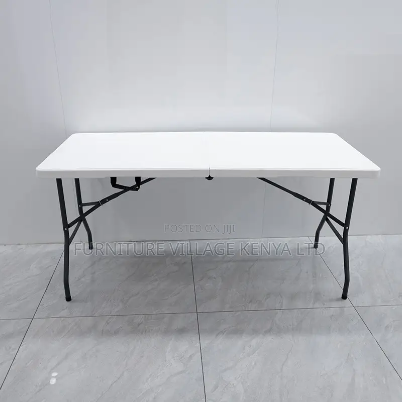 Foldable Table; Modern White Rectangular Folding Plastic Table