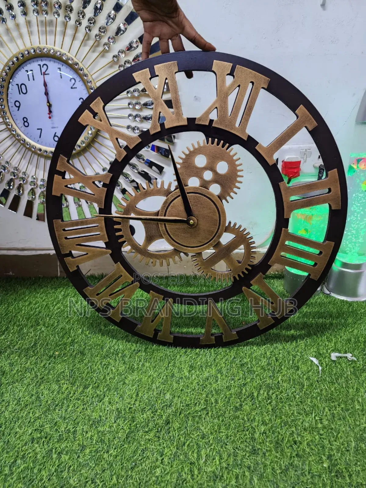 3d Roman Vintage Gear Pocket Wall Clock Size 60cm Sa