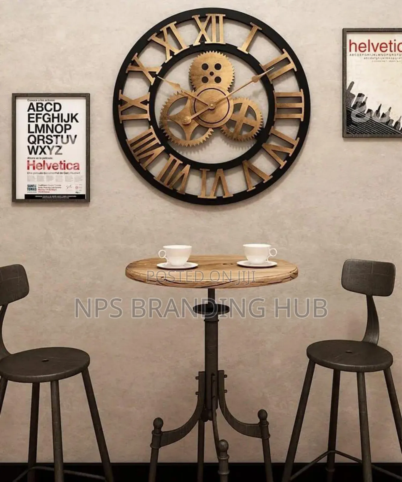 3d Roman Vintage Gear Pocket Wall Clock Size 60cm Sa
