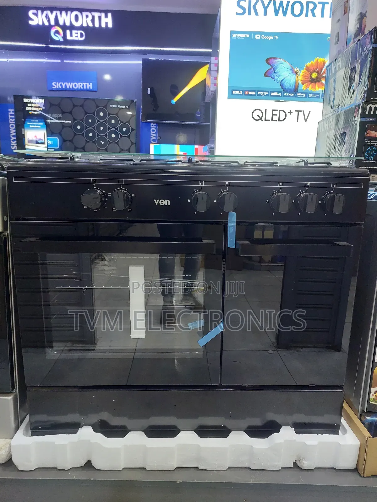 Von Vcf965031nsk 90×60cm Cooker 5 Gas Burners Enamel Pan Support