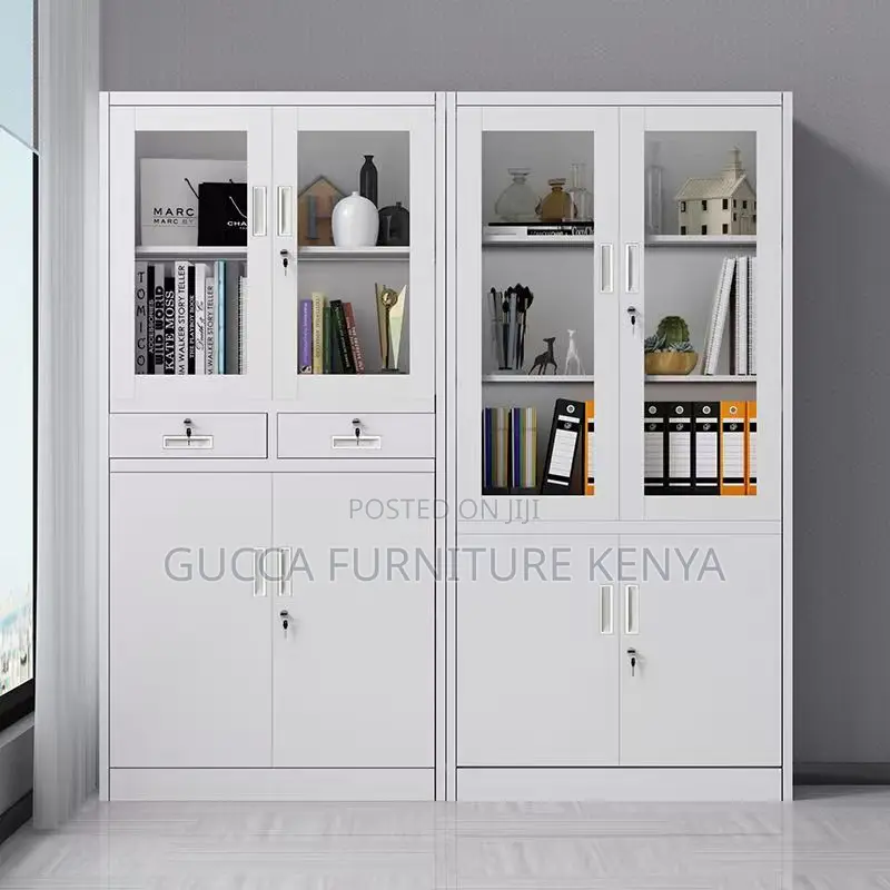 2 Glass Door Steel Office File Cabinet